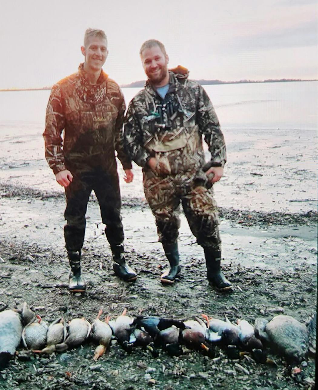 Arik Matson, left, and his friend and Department of Natural Resources conservation officer Jeremy Henke have been duck hunting pals since their days together as Freeborn County deputies.