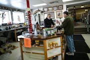 Russ Sirek, of Lonsdale Hardware and Rental, waited on Tim Hauser on Friday in Lonsdale, Minn. Sirek said he’s had to add higher-end merchandise as 