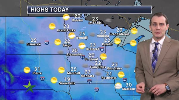 Afternoon forecast: Dry and cold, high 22