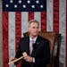 Newly elected Speaker of the House Kevin McCarthy holds the gavel after he was elected on the 15th ballot at the U.S. Capitol on Jan. 7. 