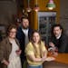 Megan Dayton, Peder Schweigert, Erin Flavin and Marco Zappia at the bar inside Marigold, a new NA bottle shop.