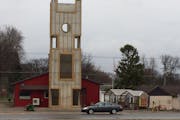 This funky, 54-foot tower on the main highway in Kerkhoven, Minn., became a sore point in the city’s dealings with its former mayor, Jim Rothers. No
