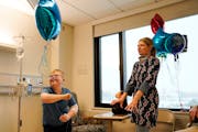 Joseph Rubash, 11, received his final infusion of Tzield, a new drug meant to delay the onset of Type 1 diabetes, and enjoyed a balloon bouquet with h
