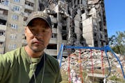 Mark Lindquist in September at the worst of the civilian infrastructure bombing north of Kharkiv in northeastern Ukraine.