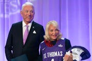 Lee and Penny Anderson on Tuesday pledged $75 million toward a new basketball and hockey arena at the University of St. Thomas.