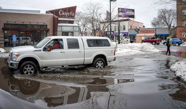 Chipotle customers found “Lake Chipotle” in the parking lot over lunchtime Wednesday in the Uptown area of Minneapolis.