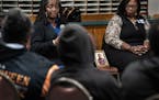 As teens charged with gun crimes listened, Debra Dorsey, left, and Sharletta Evans spoke in Denver about who they lost to violence: their babies.