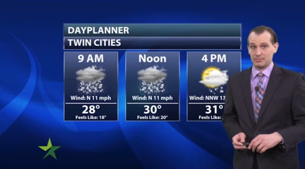 Morning forecast: Snow winds down; high 31