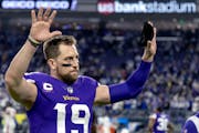 Adam Thielen walked off the field after the Vikings’ loss to the Giants in the playoffs in January.
