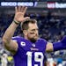Adam Thielen walked off the field after the Vikings’ loss to the Giants in the playoffs in January.