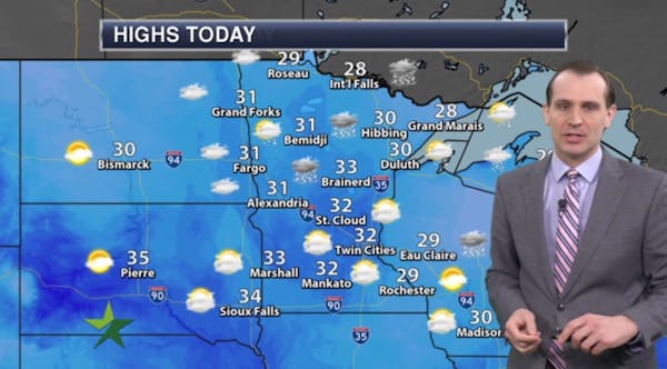 Morning forecast: Brief warm-up, chance of flurries; high 32