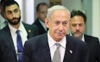 Israeli Prime Minister Benjamin Netanyahu attends a hearing at the Magistrate’s Court in Rishon LeZion, Israel, Jan. 23, 2023. 