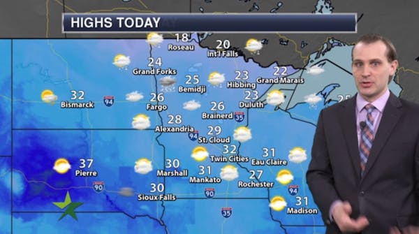 Afternoon forecast: Clouds return after sunny start; some snow tonight