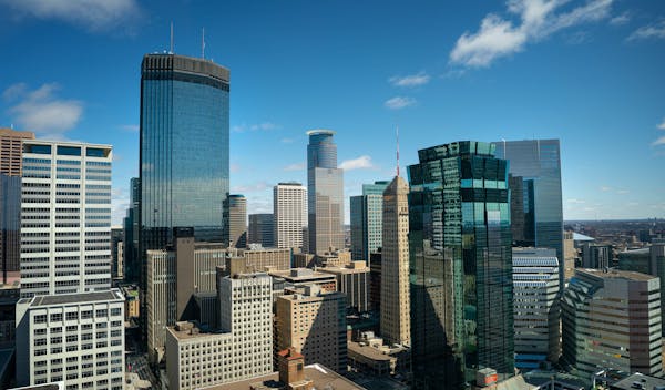 The Minneapolis skyline in April 2022.