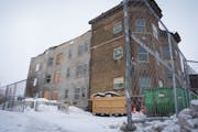 A long vacant apartment building at 628 E. Franklin Ave. was under construction in Minneapolis on Wednesday.