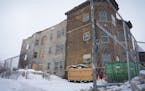 A long vacant apartment building at 628 E. Franklin Ave. was under construction in Minneapolis on Wednesday.