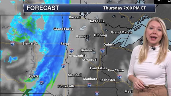 Evening forecast: Low of 9; overcast with rising temps; a little snow at times late