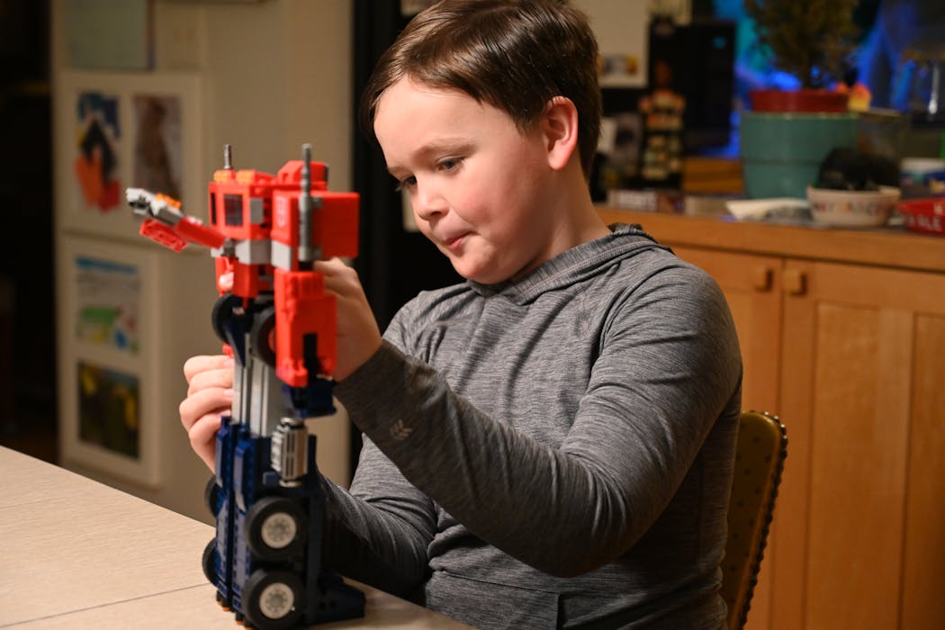 Julien Munson with his Optimus Prime Lego set.