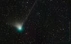 This photo provided by Dan Bartlett shows comet C/2022 E3 (ZTF) on Dec. 19, 2022.