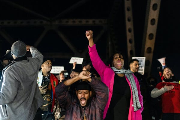 Protesters blocked traffic along the Arkansas-Memphis bridge in Memphis on Friday after the city of Memphis released video late Friday that shows seve