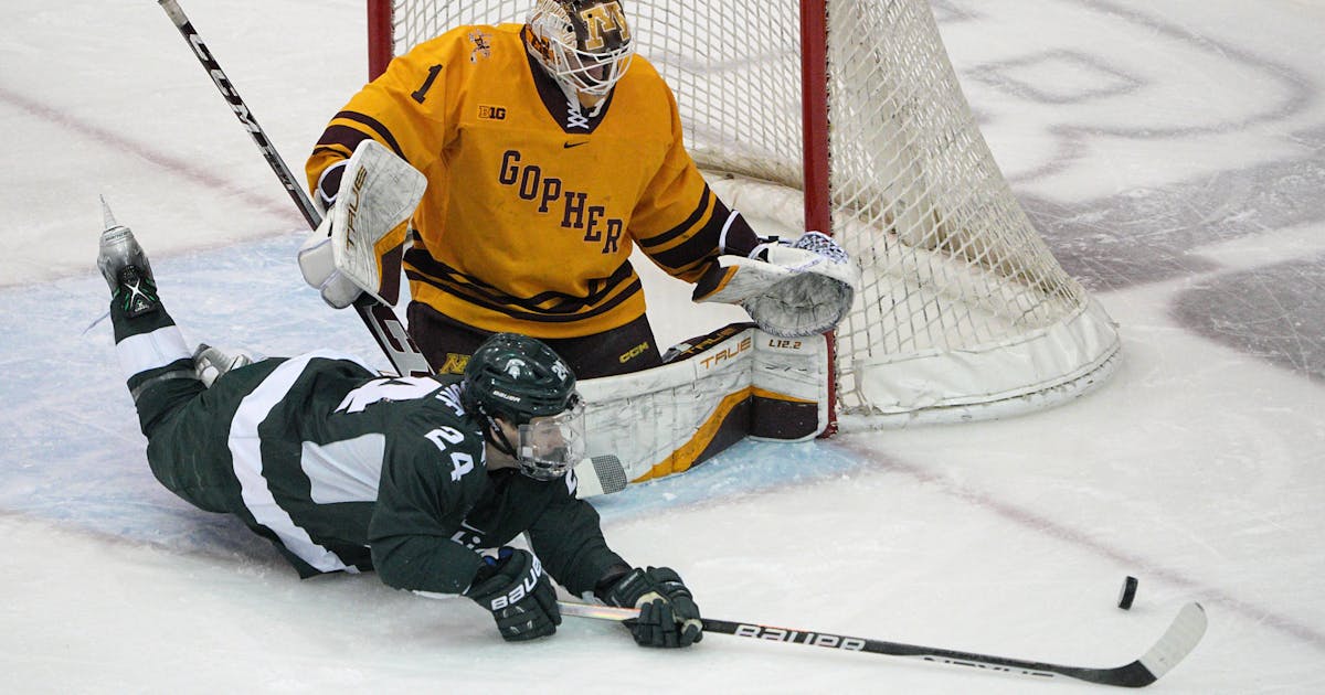 Gophers men’s hockey gets off to a late start to win 6-3 at Michigan State