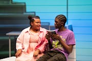 Mollie Allen plays Lili and Junie Edwards is Lonnie in Jacqueline Woodson’s “Locomotion” at the Children’s Theatre Company.