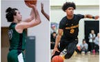 Boden Kapke of Holy Family (left) and Nasir Whitlock of DeLaSalle propelled their teams back into the boys basketball Metro Top 10.