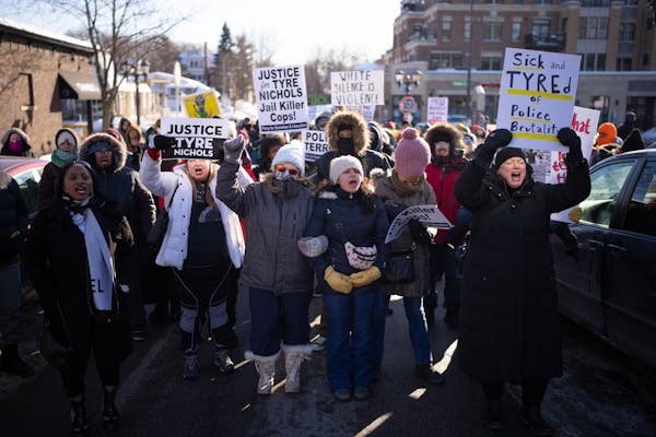 A coalition of groups held a demonstration in St. Paul on Sunday in response to the killing of Tyre Nichols in Memphis and to show support for police 