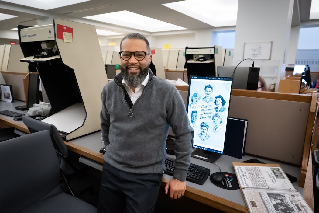 Jeremiah Ellis researched the history of Black Rosies who worked in nontraditional roles at the Twin Cities Ordnance Plant. Much of his work was done here at the Minnesota History Center.