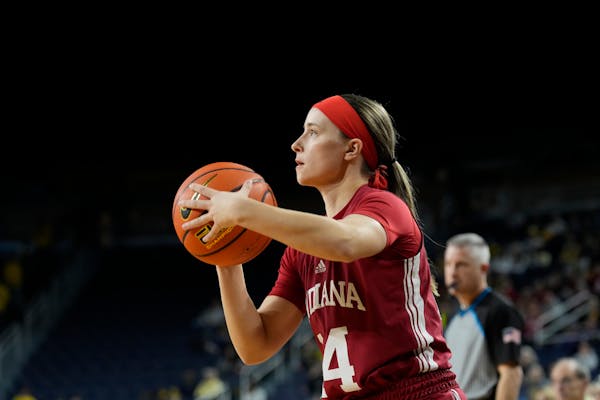 Indiana guard Sara Scalia scored 19 points in a Jan. 23 victory at Michigan. The former Gopher faces her former team at 7 p.m. Wednesday at Williams A