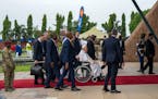 Pope Francis arrives in Kinshasa, Congo, Tuesday Jan. 31, 2023. 