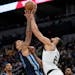 Rudy Gobert of the Wolves blocked a shot by Memphis’ Brandon Clarke on Friday.