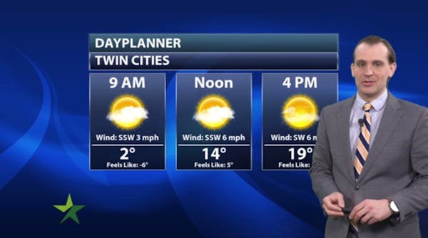 Morning forecast: Sunny, not as cold, high 19