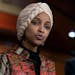 Rep. Ilhan Omar, D-Minn., speaks during a news conference on Capitol Hill in Washington, Jan. 25, 2023, in Washington. 