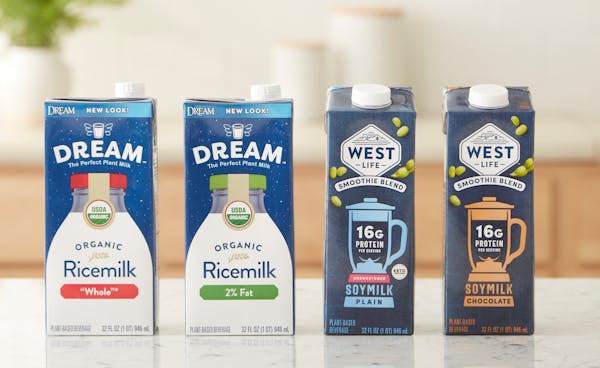 The new Dream branding and formula is meant to mimic the taste and feel of dairy milk, while West Life (formerly WestSoy) taps into the high-protein c