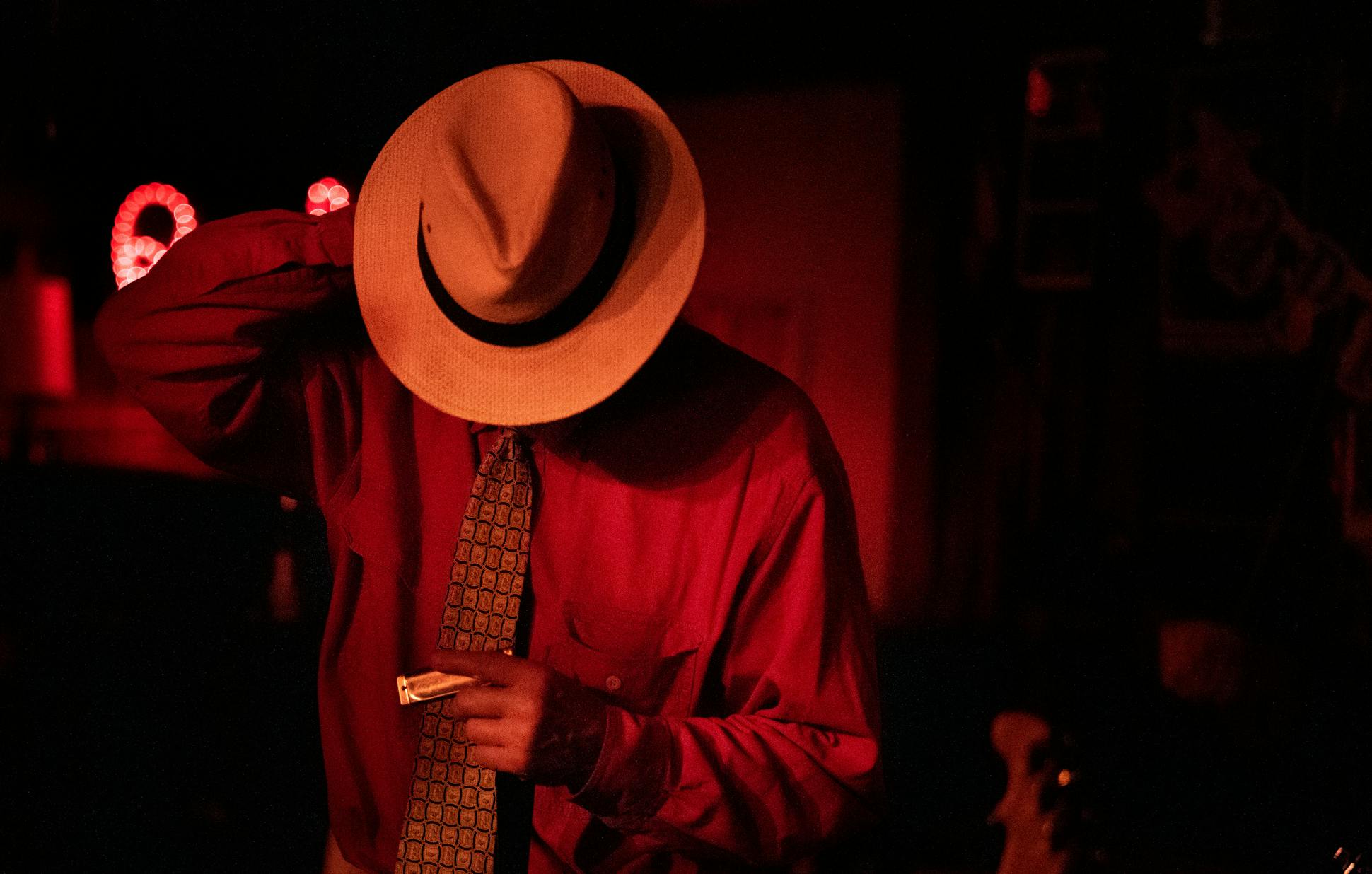 Oklahoma guitarist/harmonica player Watermelon Slim (Bill Homans III) sat in at Red's Lounge while passing through Clarksdale. 