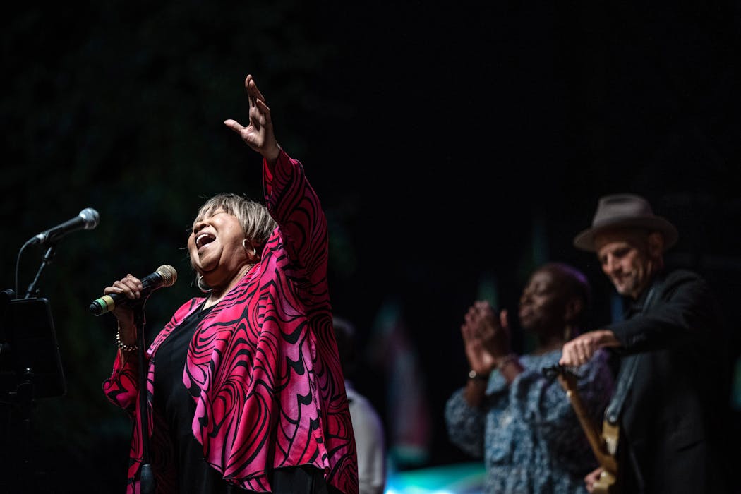Mavis Staples, 83 and her band played the main stage  in Helena, Arkansas at the 2022 King Biscuit Festival.