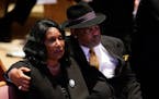 RowVaughn Wells and her husband, Rodney Wells, attended the funeral service for her son Tyre Nichols at Mississippi Boulevard Christian Church in Memp