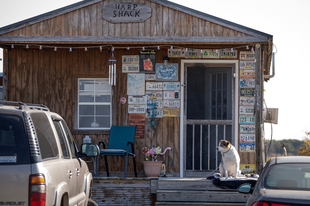 The cabins at the Shack Up Inn in Clarksdale have blues-themed monikers like Hoochie Coochie and Harp.