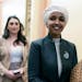 Rep. Ilhan Omar, D-Minn., left the House chamber on Thursday after House Republicans voted to oust her from the Foreign Affairs Committee.