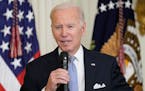 President Joe Biden spoke in the East Room of the White House to mayors who are attending the U.S. Conference of Mayors winter meeting in Washington, 
