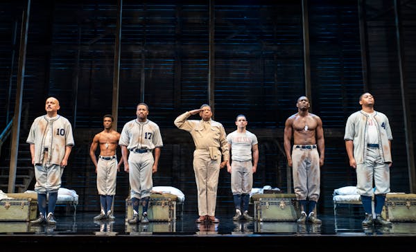 The cast of “A Soldier’s Play,” playing at the Fitzgerald Theater in St. Paul.