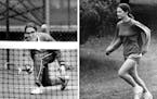 Peggy Brenden of St. Cloud competed in a boys tennis match in 1972. Toni St. Pierre was cleared to run for Hopkins Eisenhower High School that same ye