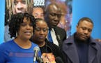 Karen Wells, the mother of Amir Locke, speaks alongside her sister Linda Tyler, their Attorney Ben Crump, and Amir’s father Andre Locke, to announce