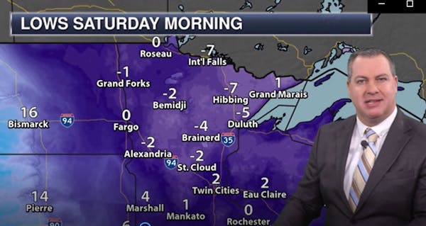 Evening forecast: Low of 1, with temps rising through the night