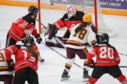 Gophers forward Abbey Murphy scores a goal against Ohio State in the second period Friday at Ridder Arena.