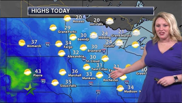 Morning forecast: High of 31; mix of sun and clouds