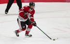 St. Cloud State forward Jami Krannila, above two seasons ago, had a goal in regulation and another in a shootout on Saturday against the Miami RedHawk