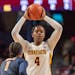 Center Rose Micheaux (shown in a Jan. 15 game vs. Illinois at Williams Arena) was again an offensive force with 24 points and 11 rebounds, but the Gop