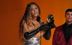 Beyonce accepts the award for best dance/electronic music album for “Renaissance” at the 65th annual Grammy Awards on Sunday, Feb. 5, 2023, in Los
